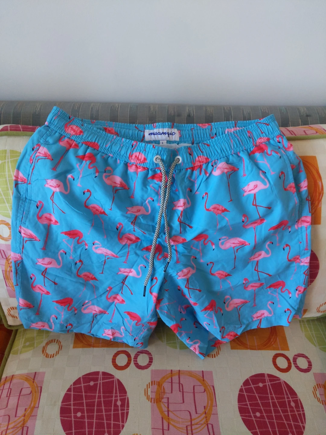 Miamigic Flamingo Swim Shorts Men's Size L