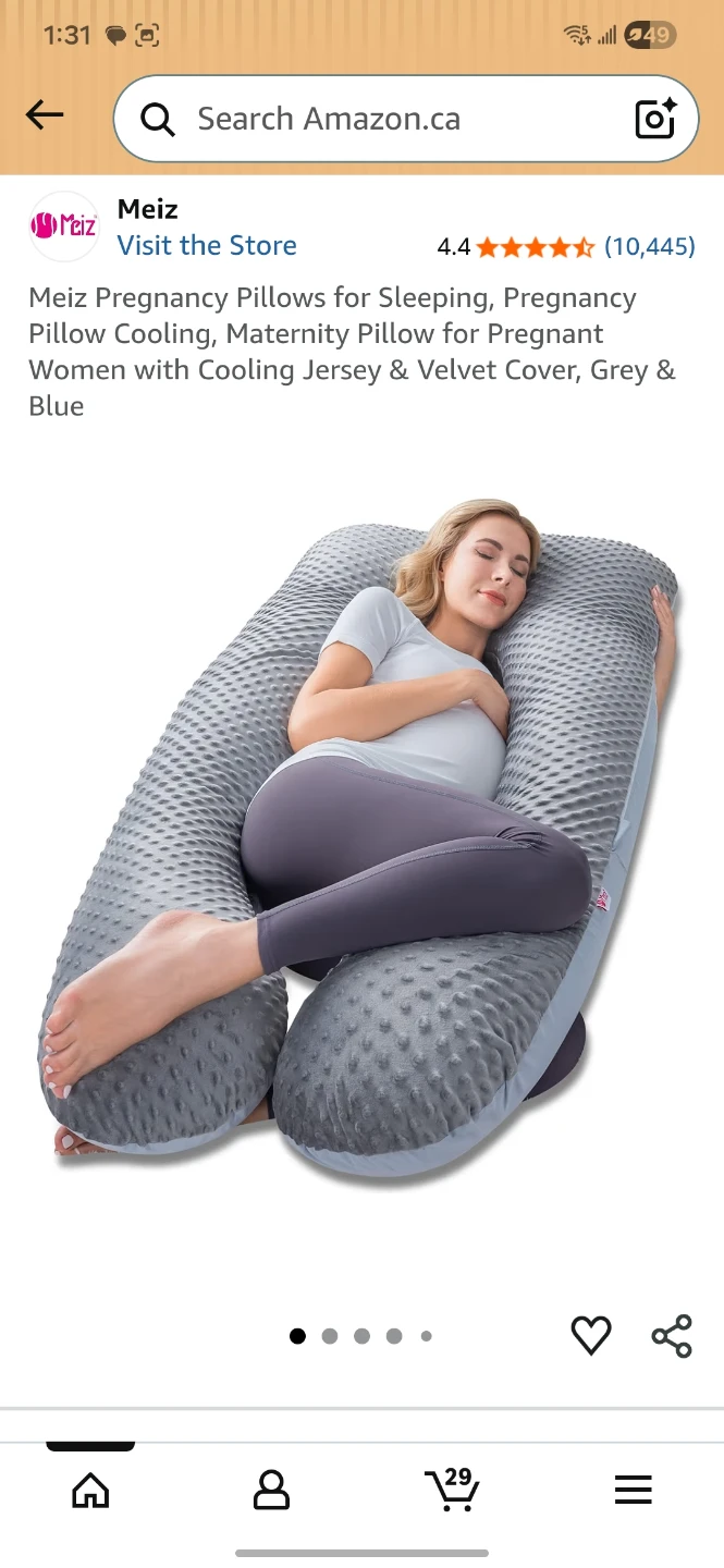 Meiz U-Shaped Pregnancy Pillow 55inch Grey & Blue