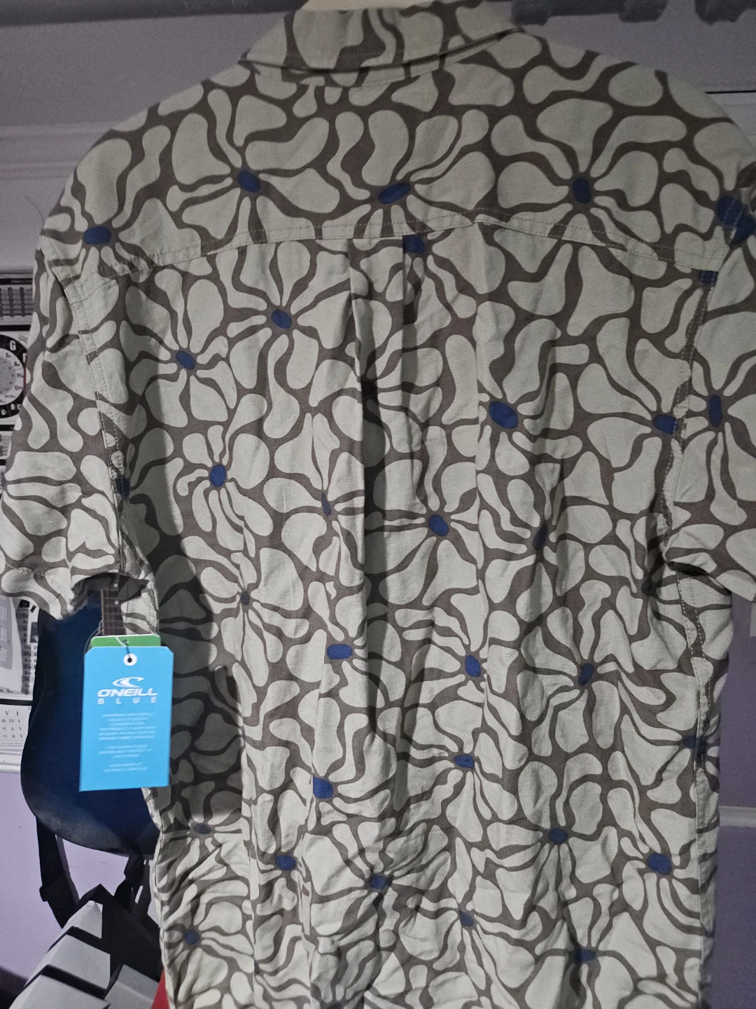 O'Neill Blue Short Sleeve Button Up Shirt - Size M - photo 4