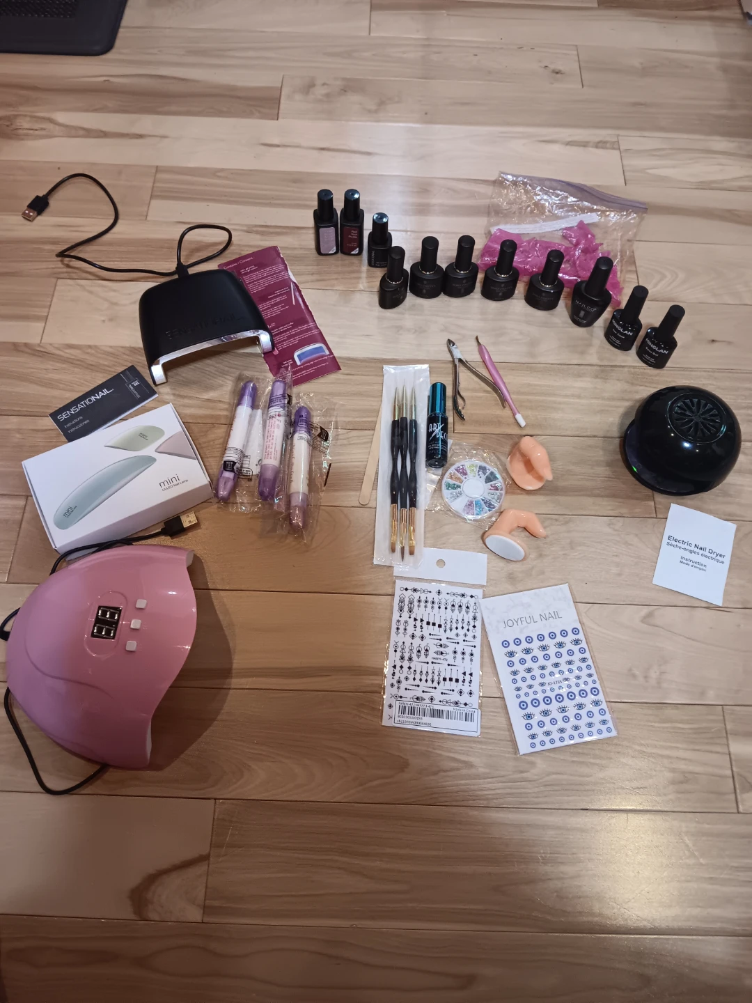 Nail Gel Polish Kit with UV Lamps and Accessories