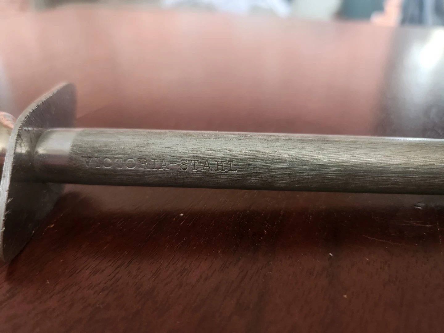 Old-fashioned knife sharpener with wooden handle. - photo 2