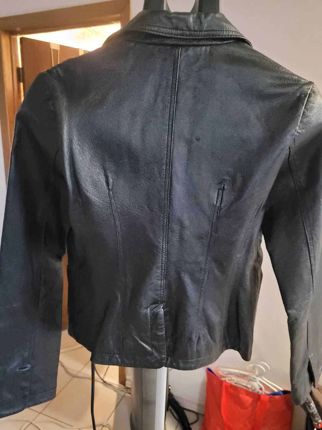 Black Leather Blazer Jacket size small - photo 3
