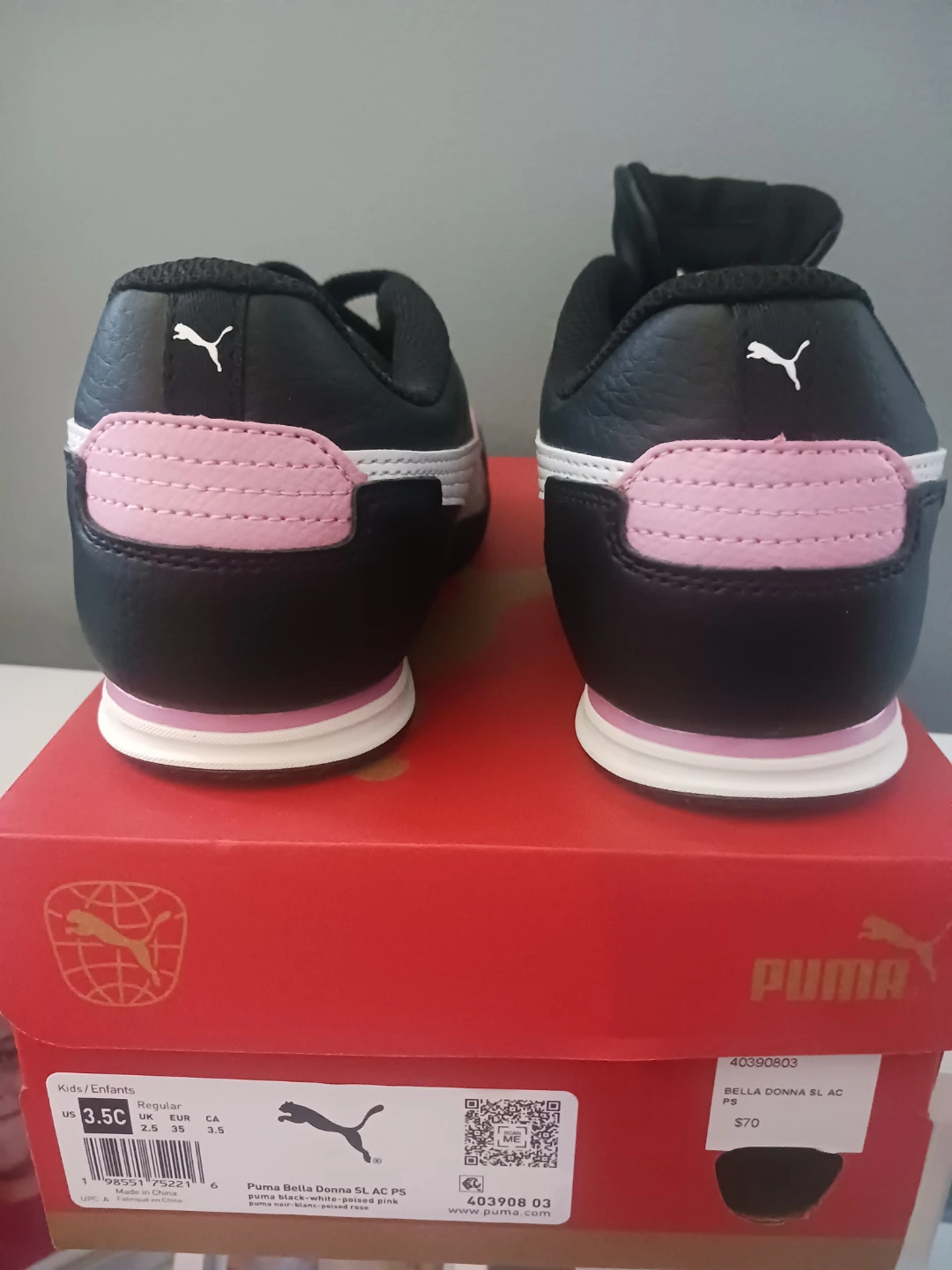 Puma Bella Donna SL AC PS Kids Shoes Black Pink Size 3.5C - photo 5