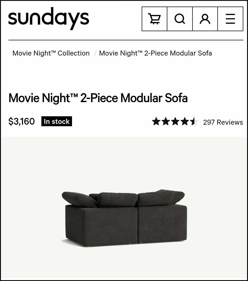 Sundays movie night 2 piece couch - photo 2