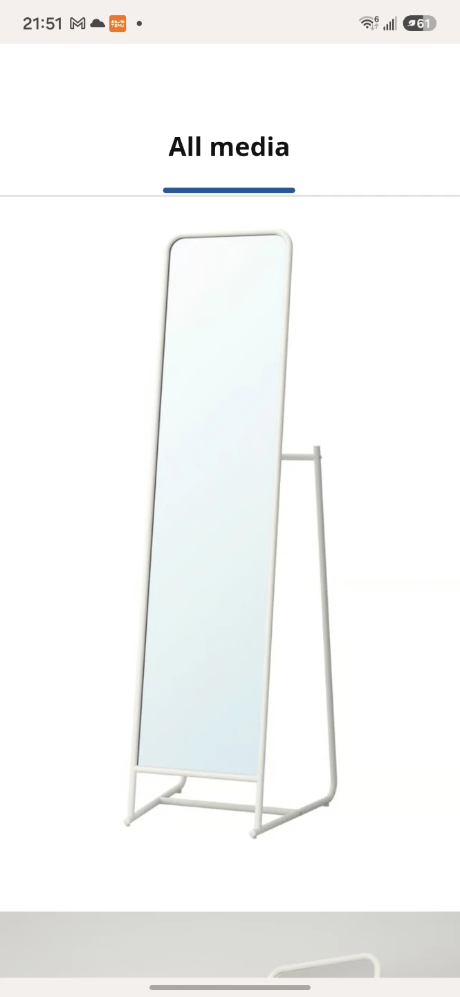 IkeaFull-length Standing Mirror with Hanging Rack