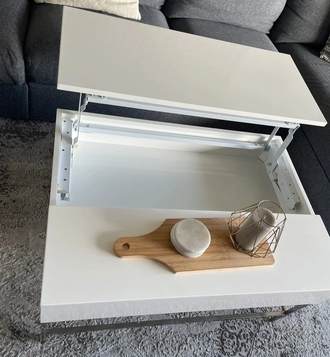 Structube lift top coffee table white laquer