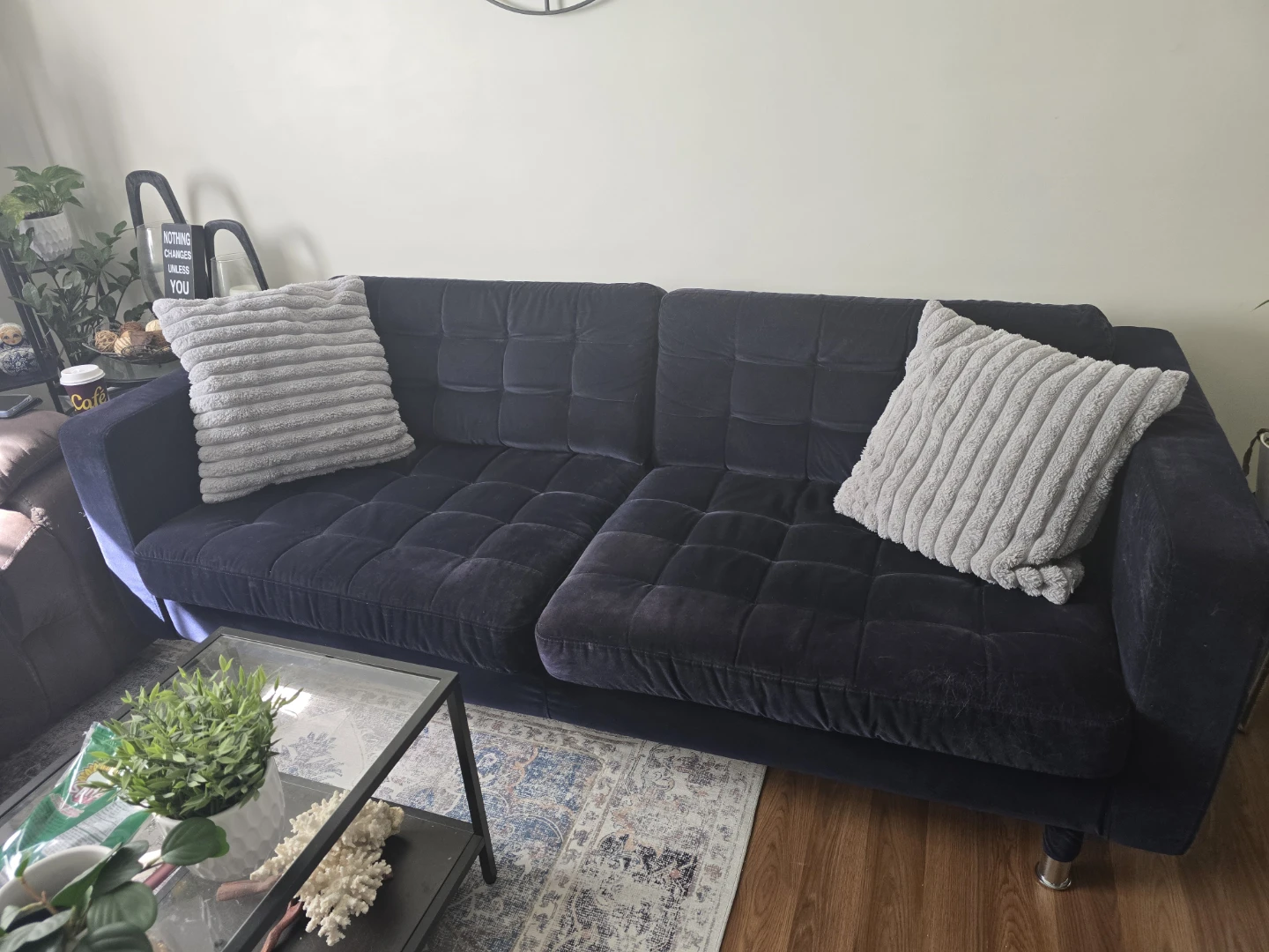 IKEA MORABO Three-Seater Sofa - Dark Blue - photo 2