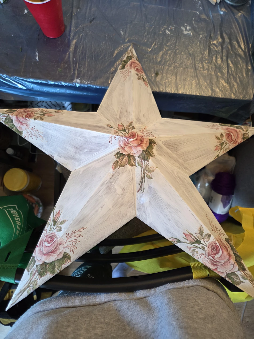 Decorative Barn Star with Roses