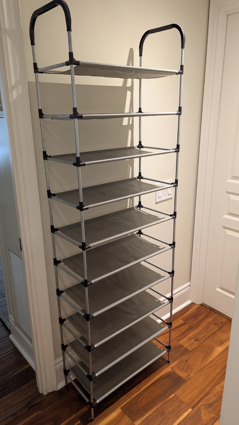 10-Tier Shoe Rack with Handles