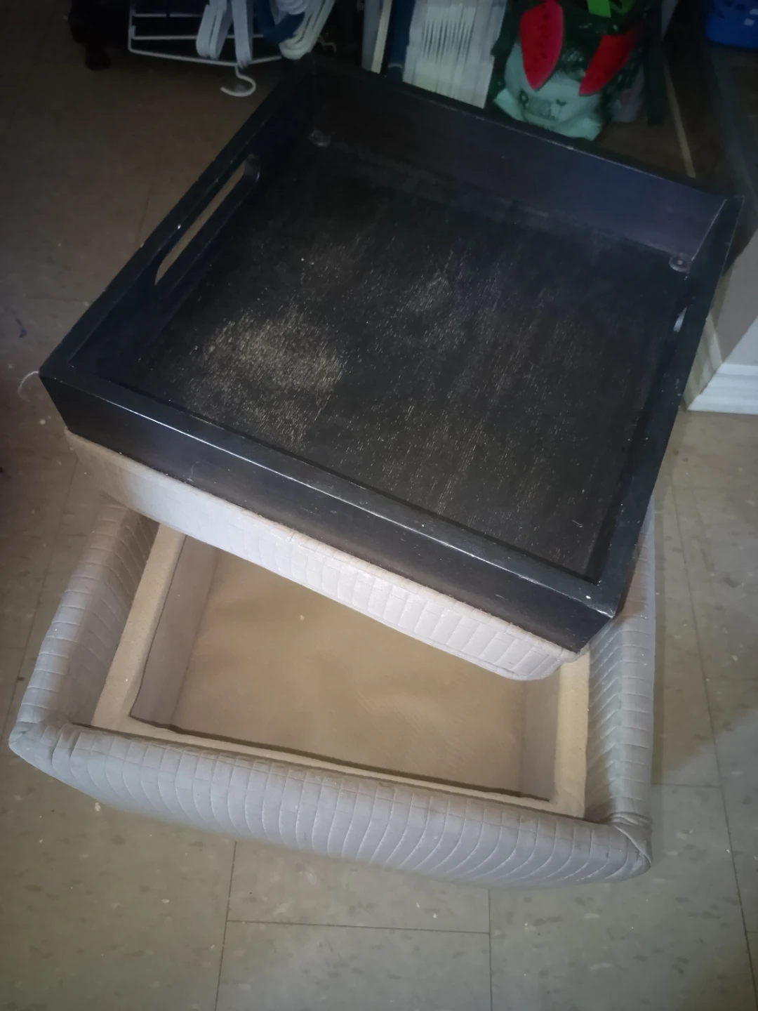 Storage Ottoman with Tray Top, SEAT and weels - photo 3