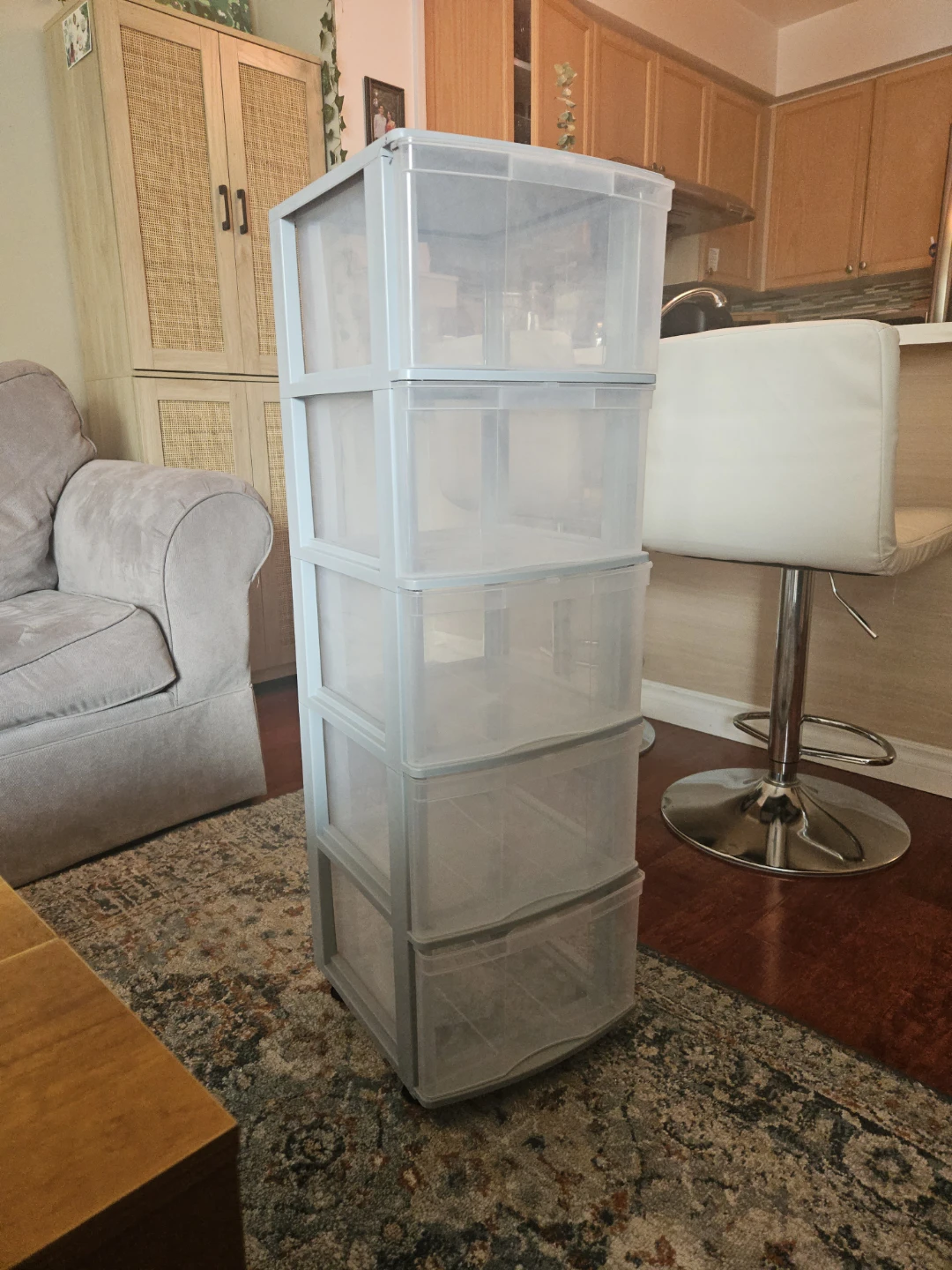 Grey Storage Drawers with Wheels