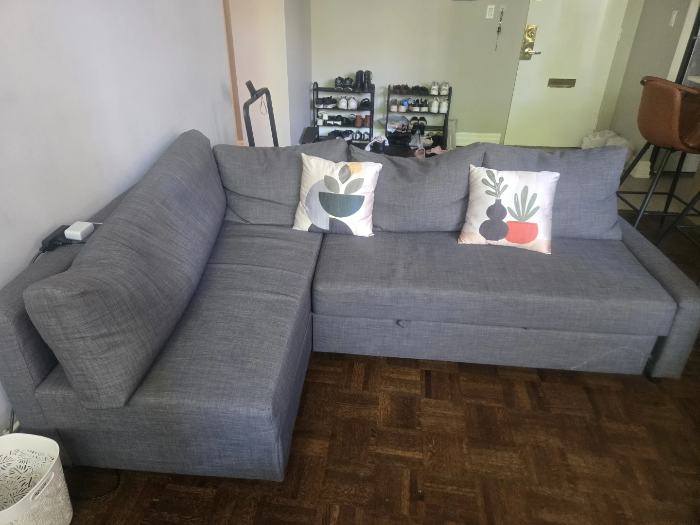 Grey Sectional Sofa with Storage - photo 3