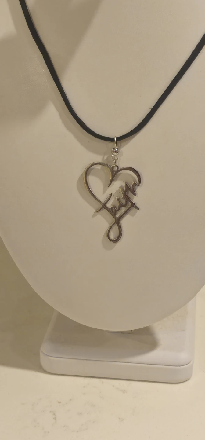 Heart "Faith" Pendant Necklace - photo 3