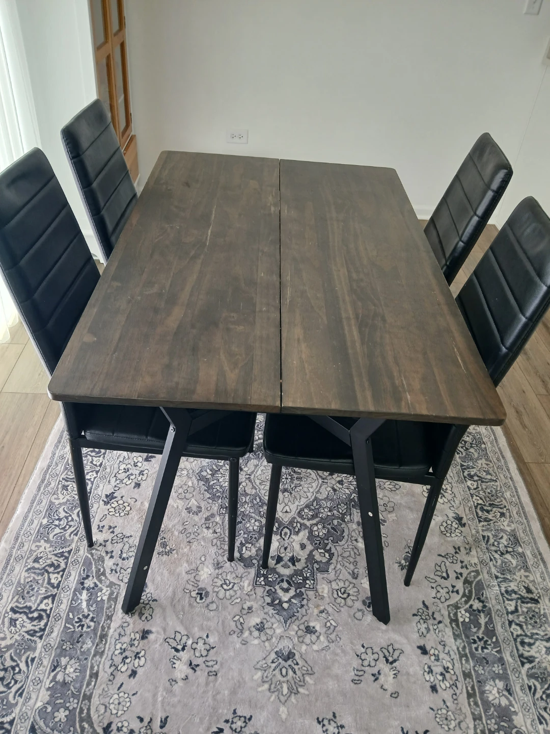 4 Black Faux Leather Dining Chairs