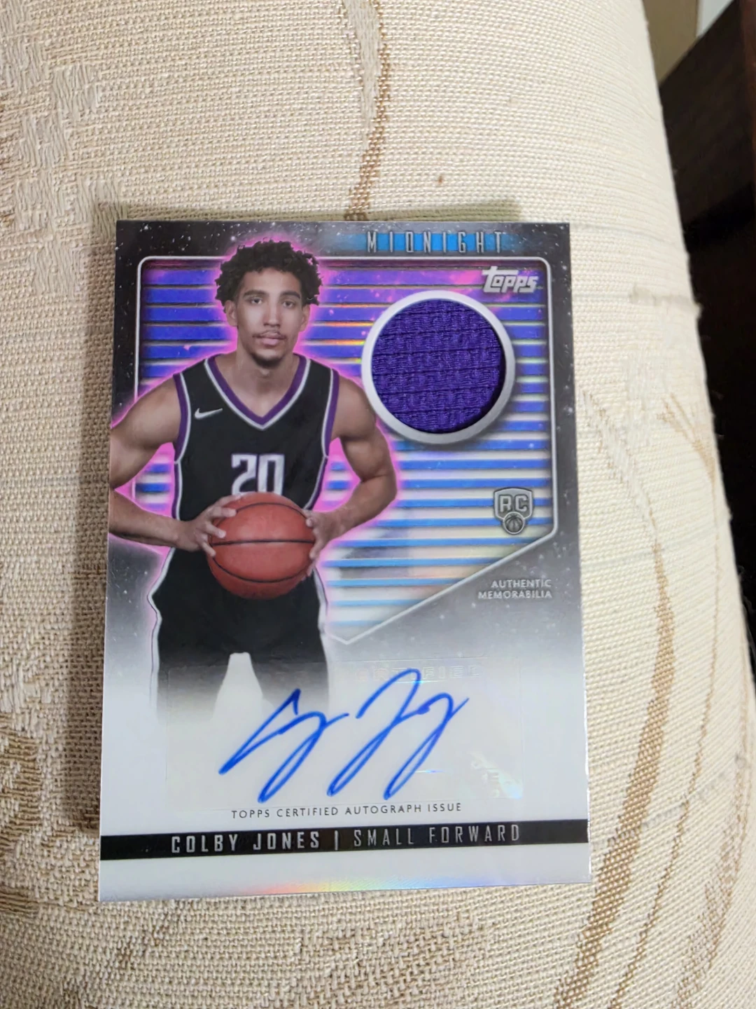 Colby Jones 2024 Topps Midnight Rookie Jersey Auto  Card