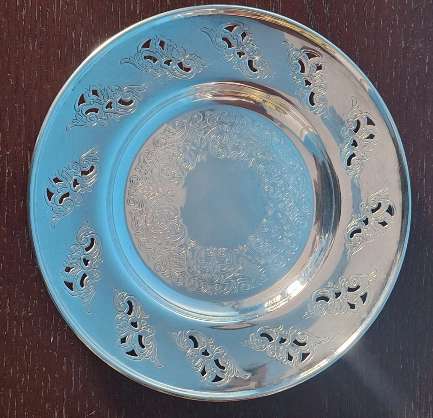 Vintage Silver-plated Viking Plate Serving Tray and Small Plate - photo 5