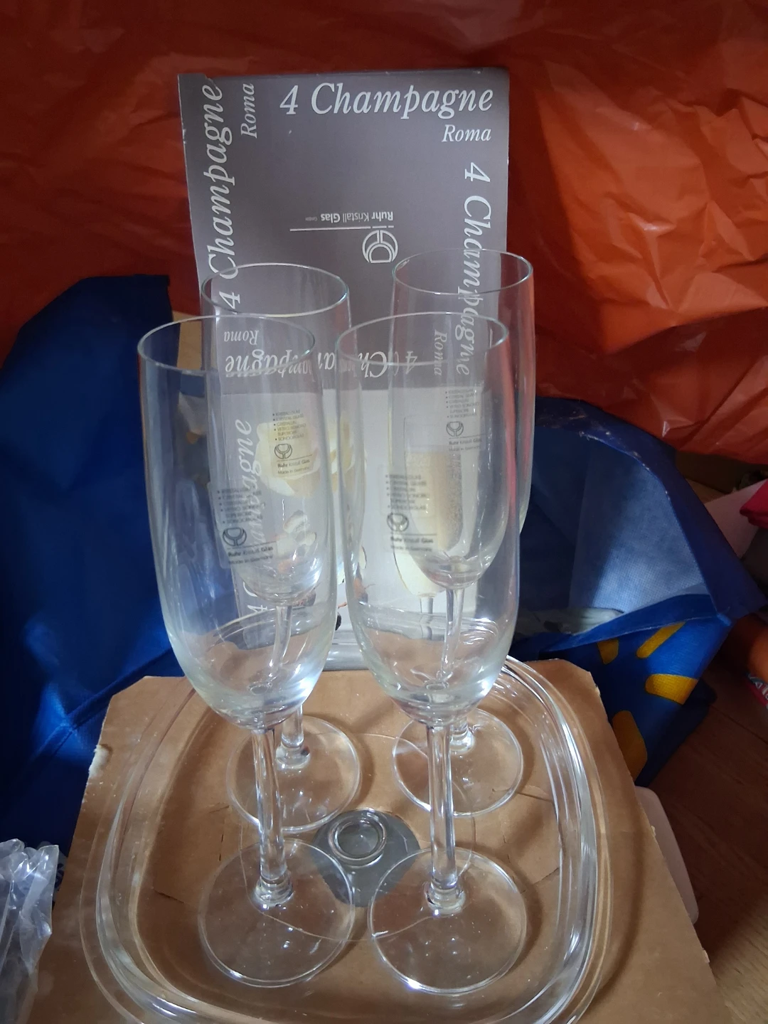 4 Champagne Glasses - Roma Crystal - photo 2
