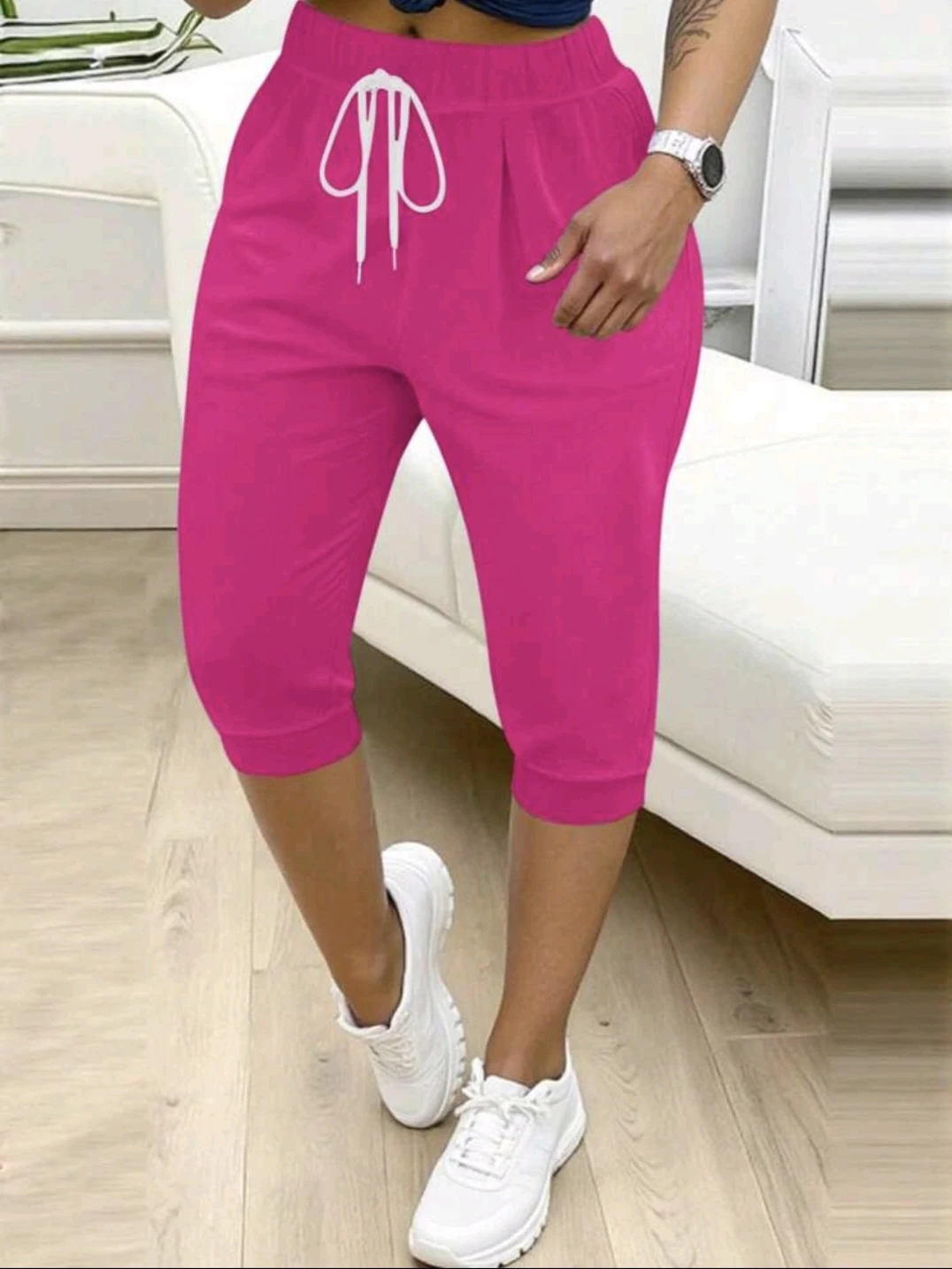 SHEIN Curve Pink Capri Joggers