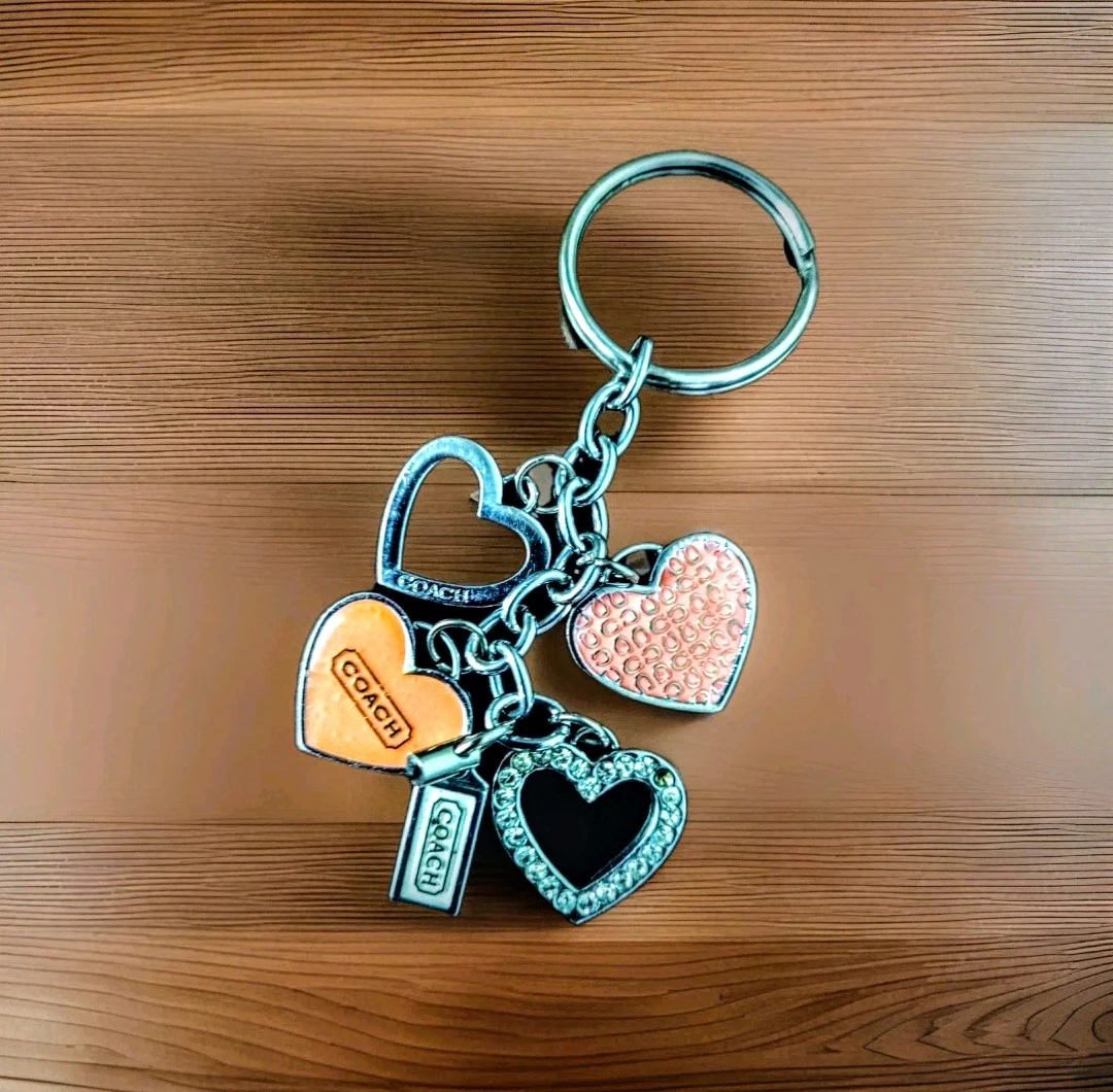 COACH Y2K Peach, Pink and Swarovski Crystal keychain/ Charm - photo 4