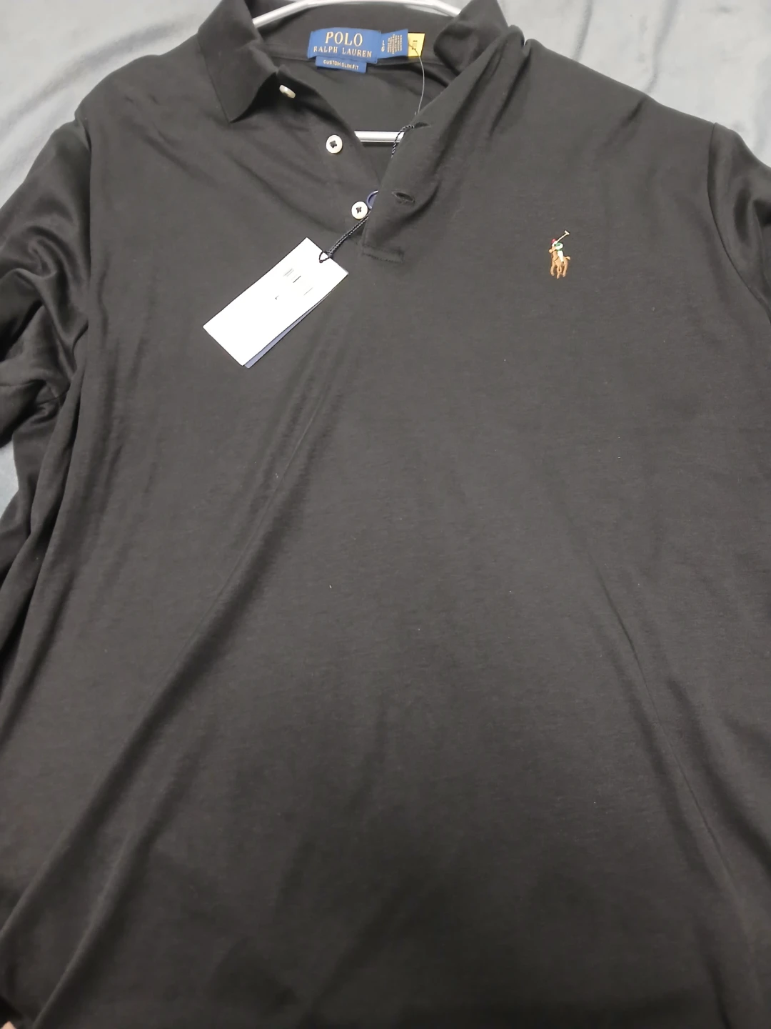 Polo Ralph Lauren Black Custom Slim Fit Polo Shirt