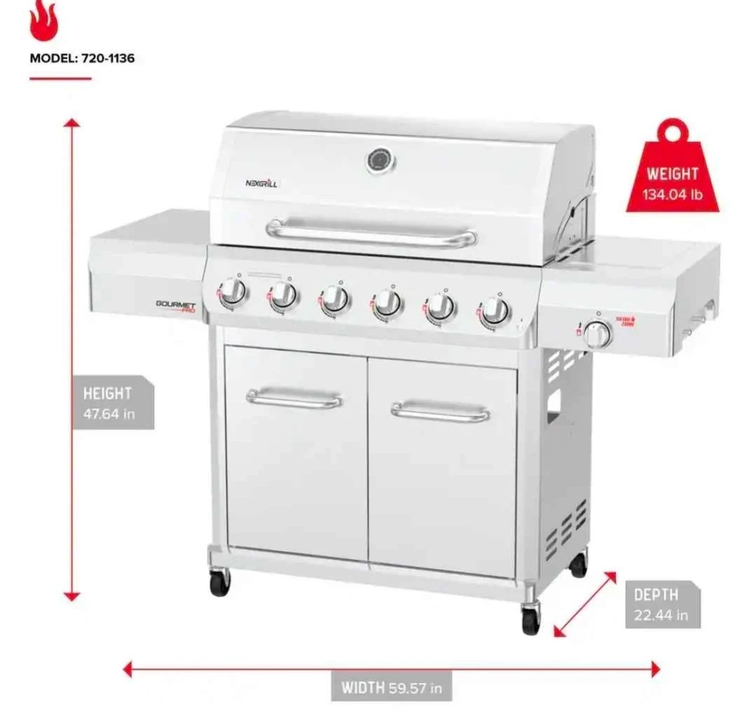 Nexgrill gourmet propane 6 burner gas grill
