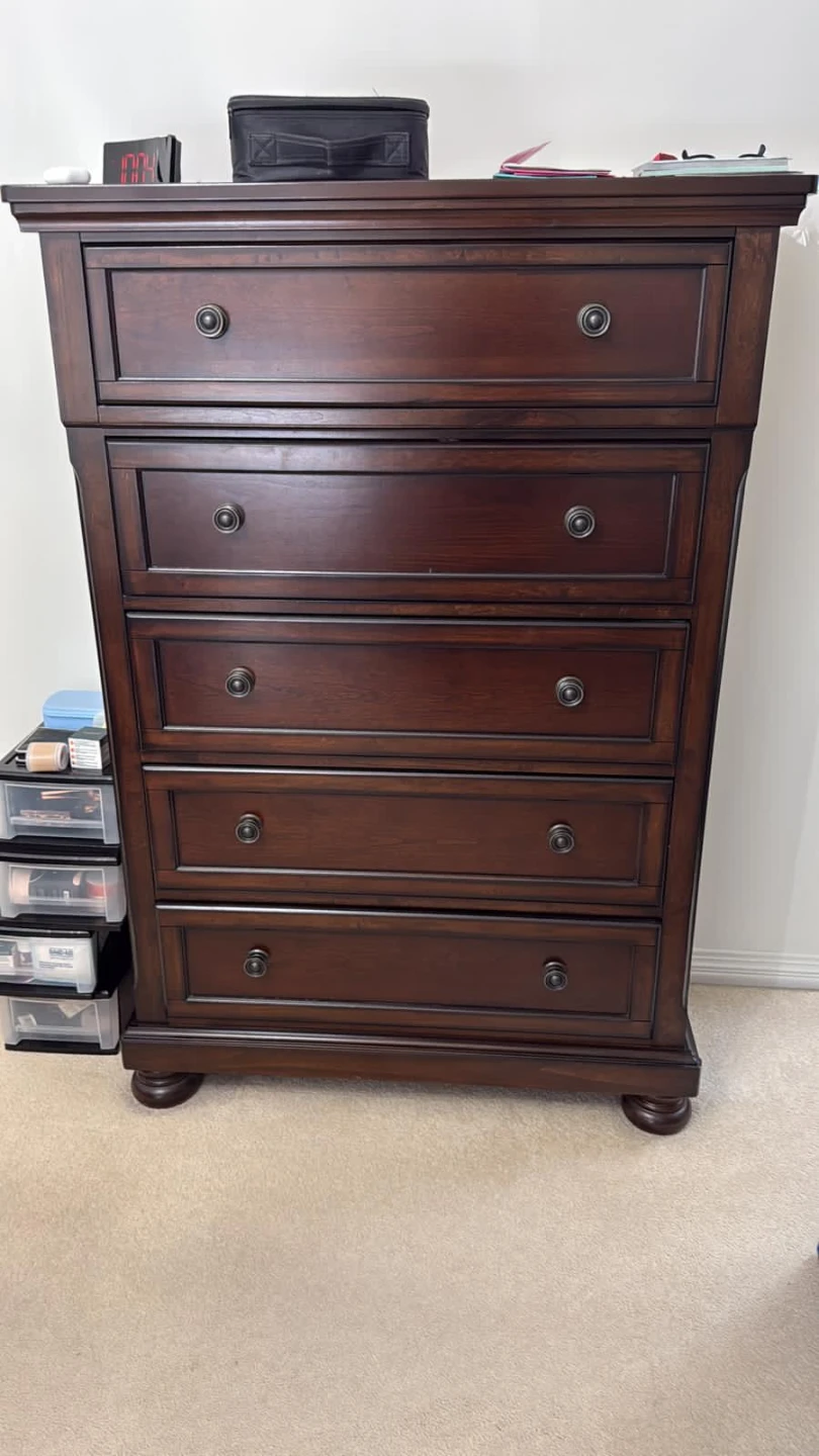 Dark Wood Dresser with Mirror - photo 4