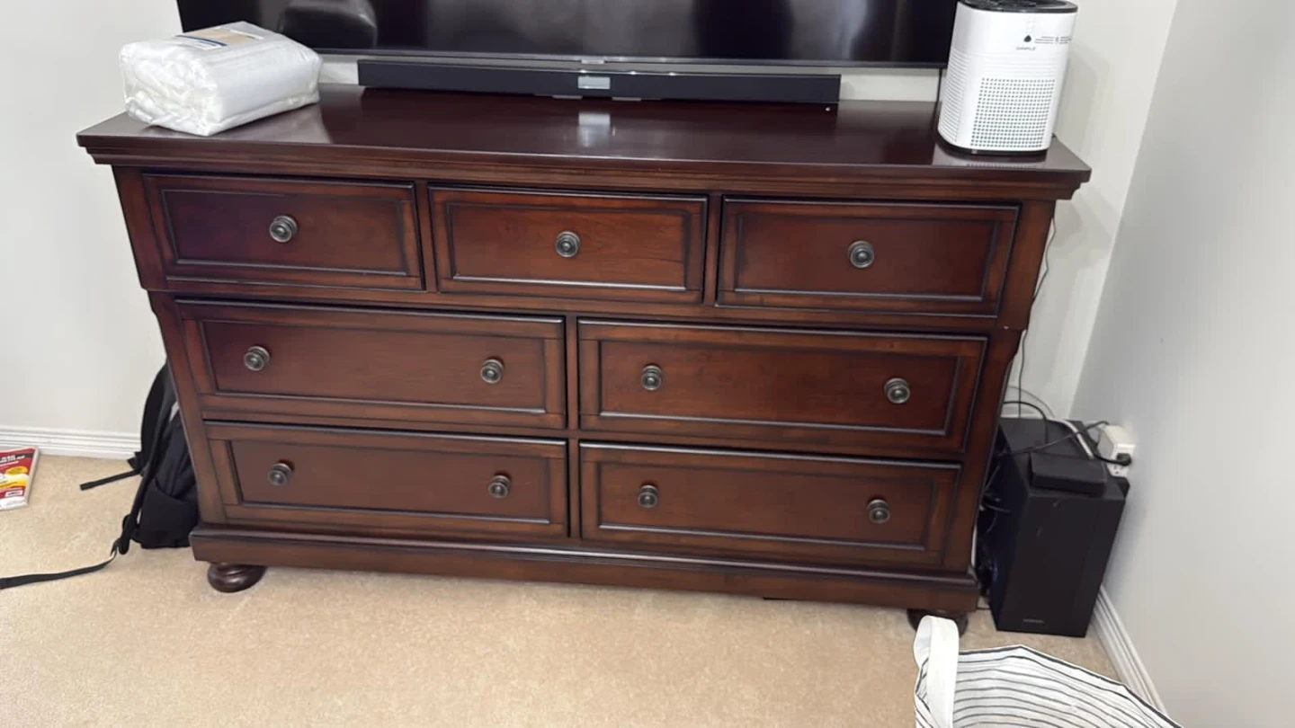 Dark Wood Dresser with Mirror - photo 5
