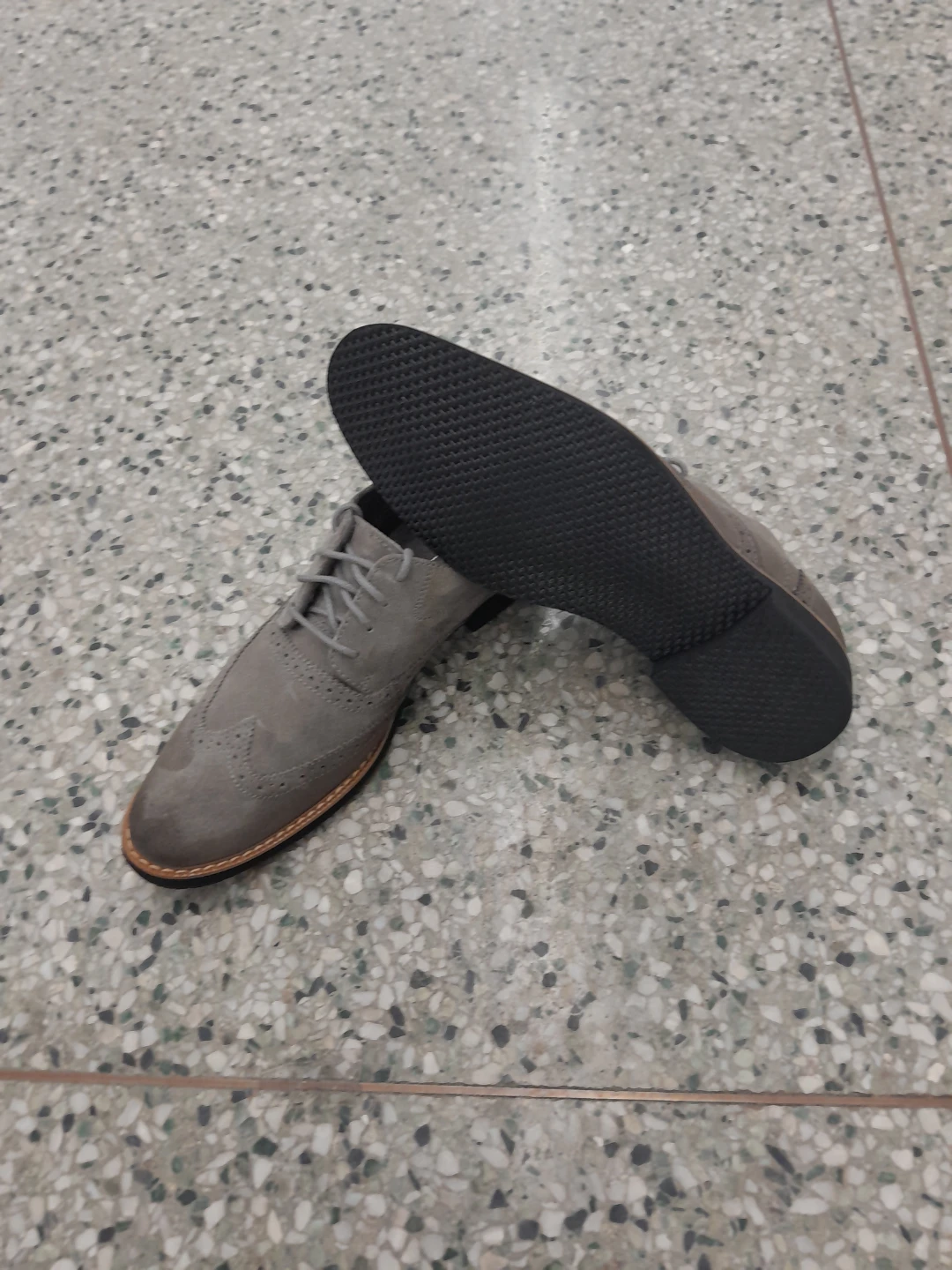 Grey Suede Wingtip Brogues Men's Size 9 - photo 2
