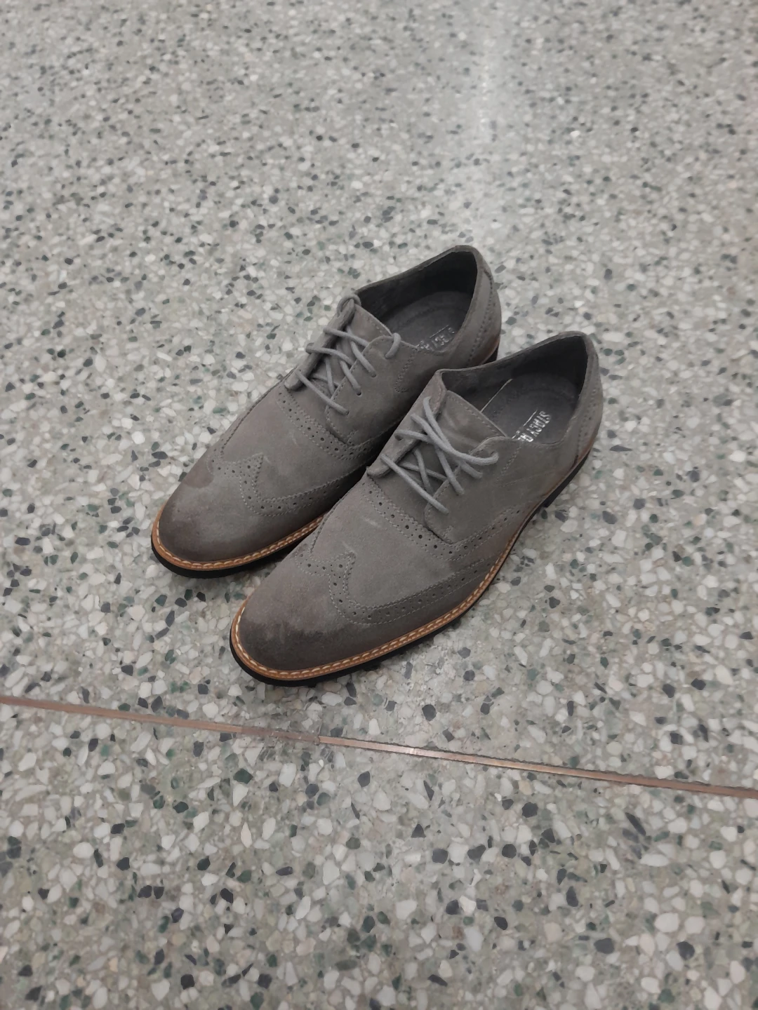 Grey Suede Wingtip Brogues Men's Size 9 - photo 4