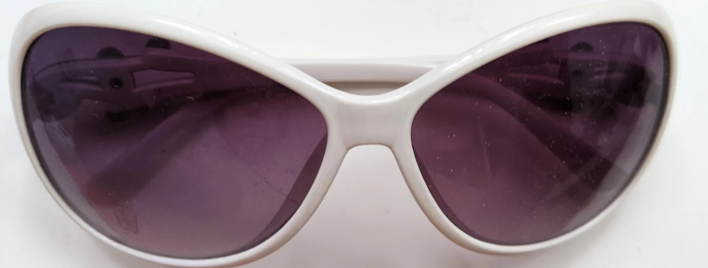White Cat-Eye Sunglasses
