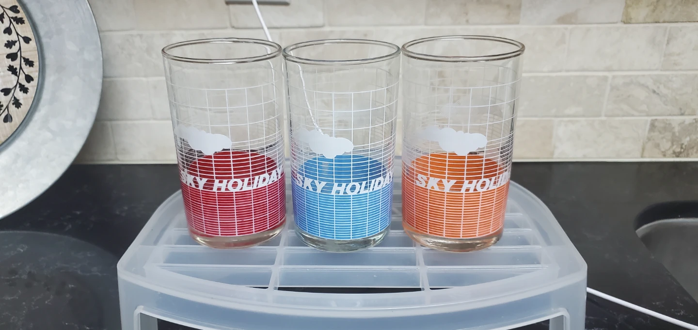 Set of 3 "Sky Holiday" Glasses ⚽️⚽️⚽️