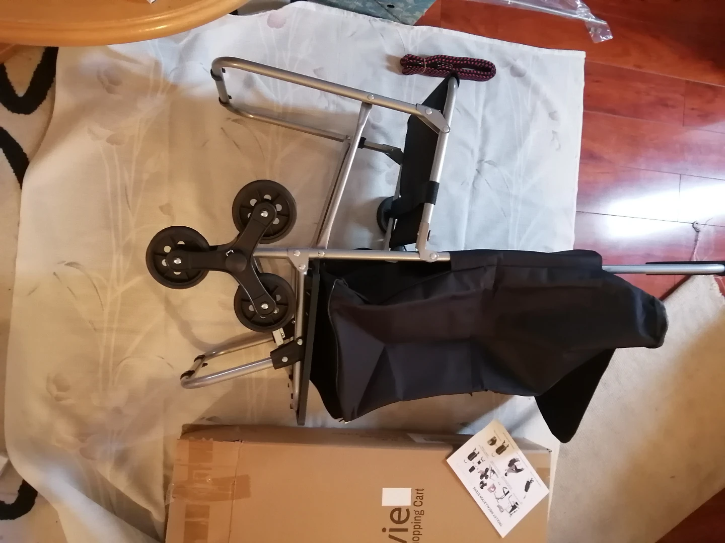 New  Folding Shopping Cart with Seat & Stair-Climbing Wheels - photo 2