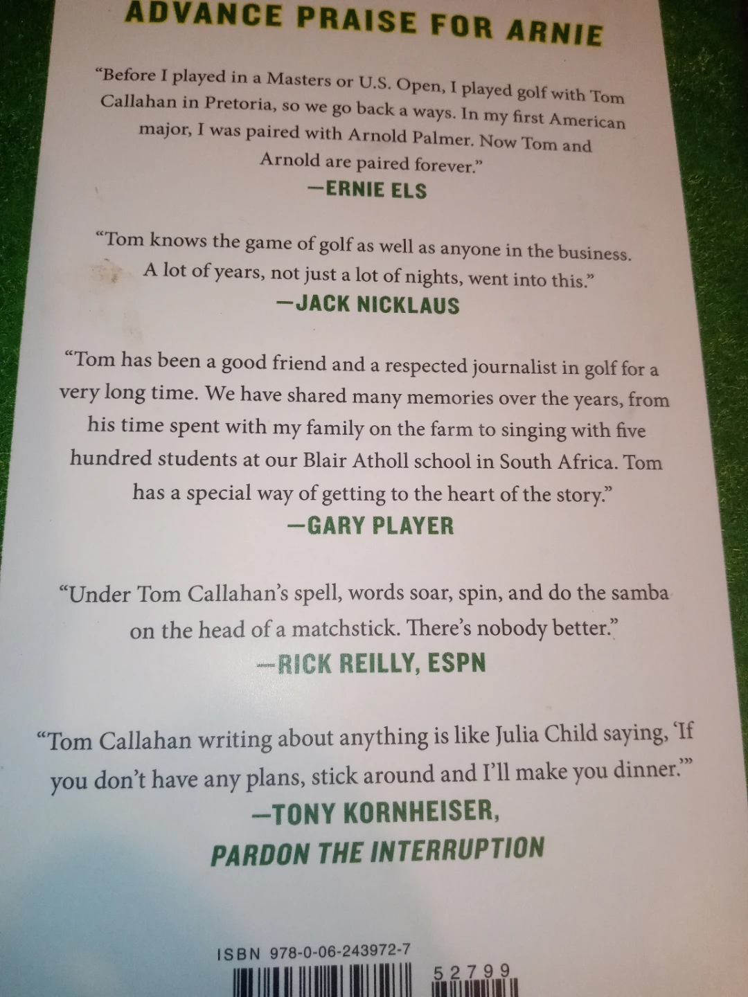 Arnie: The Life of Arnold Palmer by Tom Callahan Book - photo 2