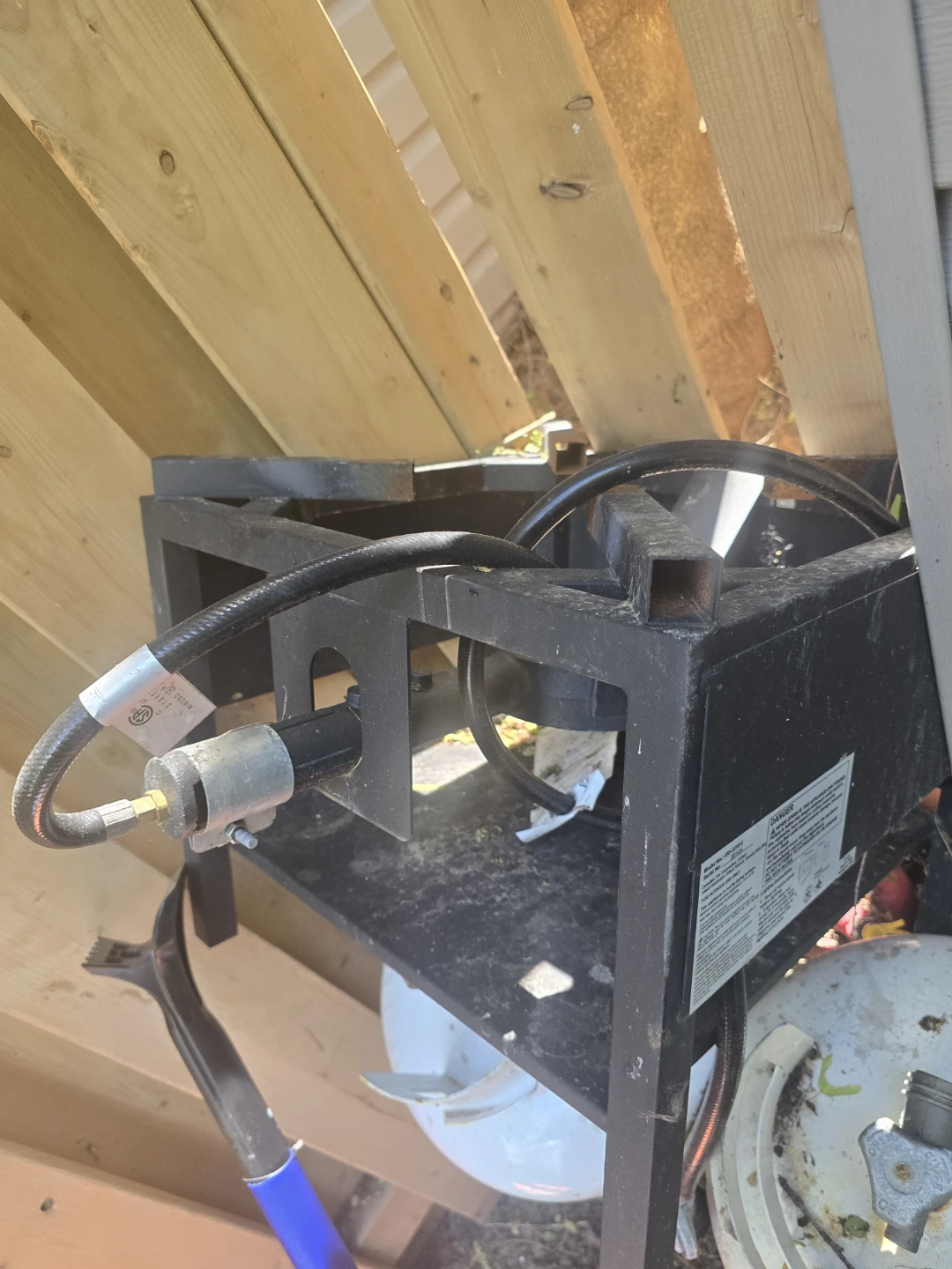 Black Propane Burner Stand with Hose