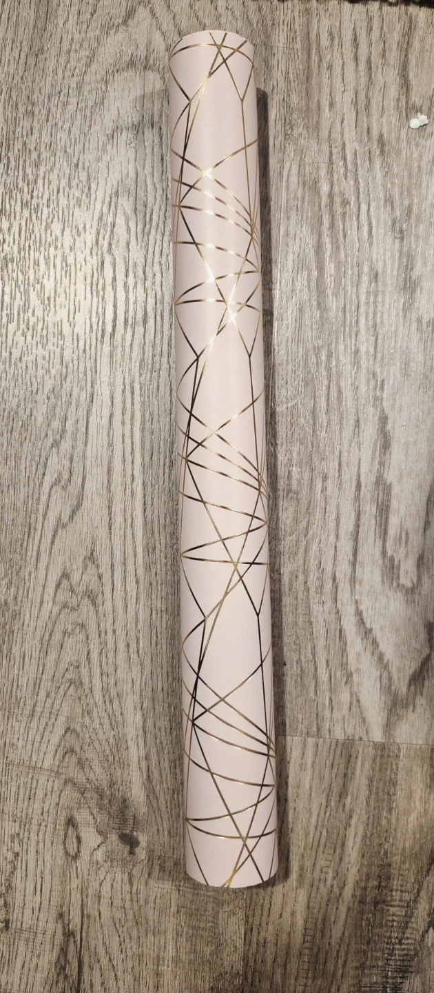 Pink & 3D Embossed Metallic Geometric Wrapping Paper 17"×29ft - photo 3