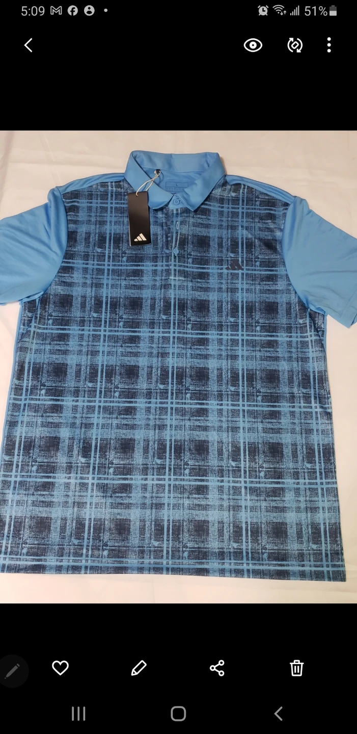 Brand new Adidas Mens Polo Blue Shirt Size XL