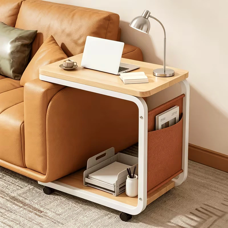 [Brand New] C-Shaped Side Table with Storage Pocket