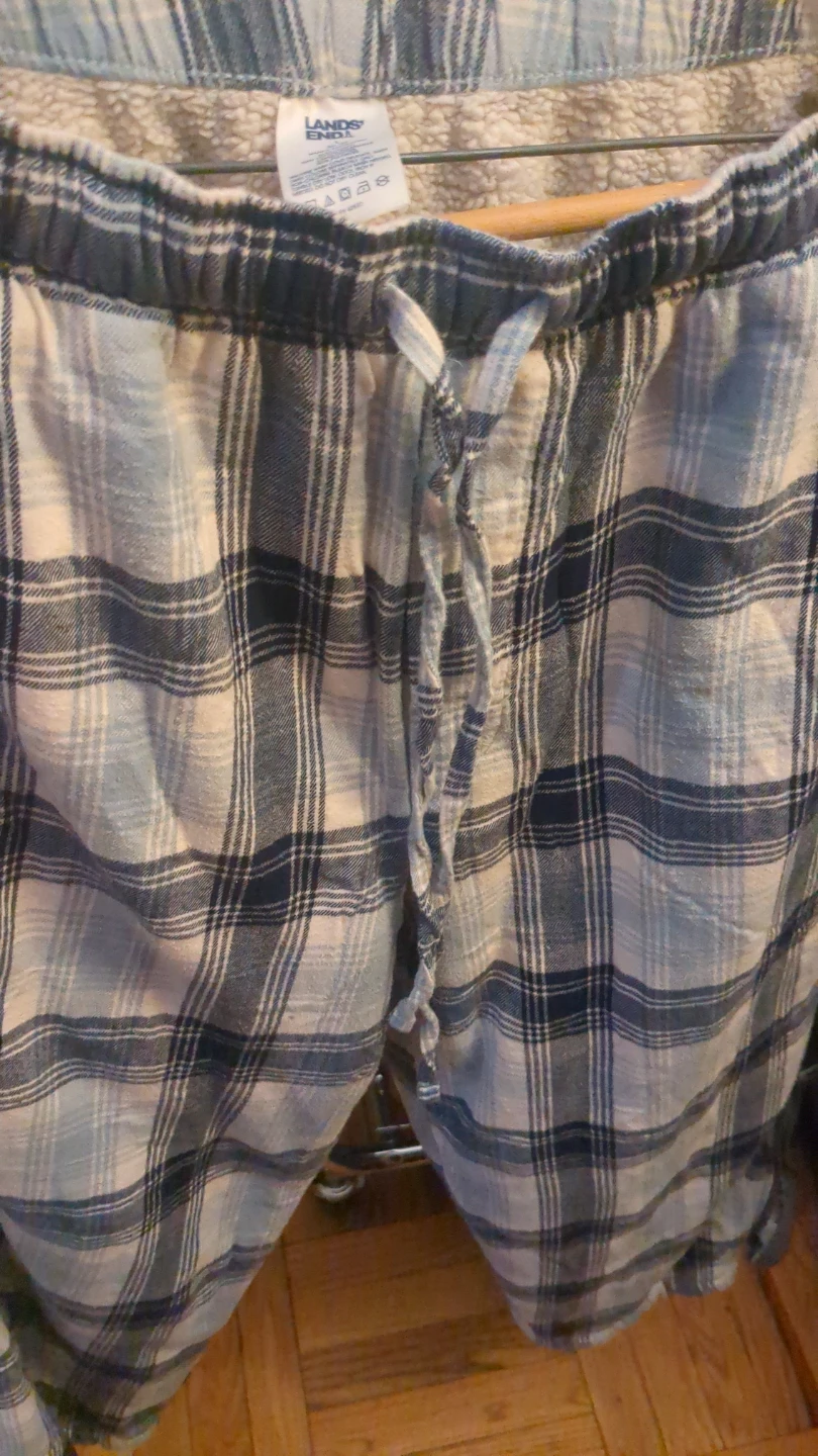 Lands' End Plaid Lined Lounge Pants Size L - photo 3