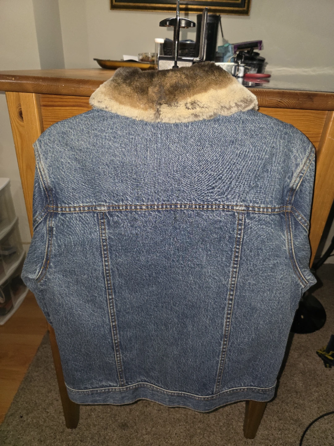Denim Jacket with Real Fur Lining - photo 5