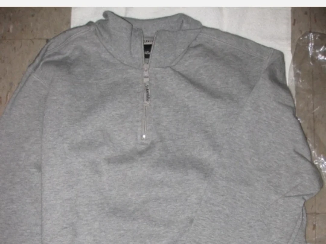 New Zip MockNeck Sweatshirt Size L 12 14 Gray pullover - photo 2
