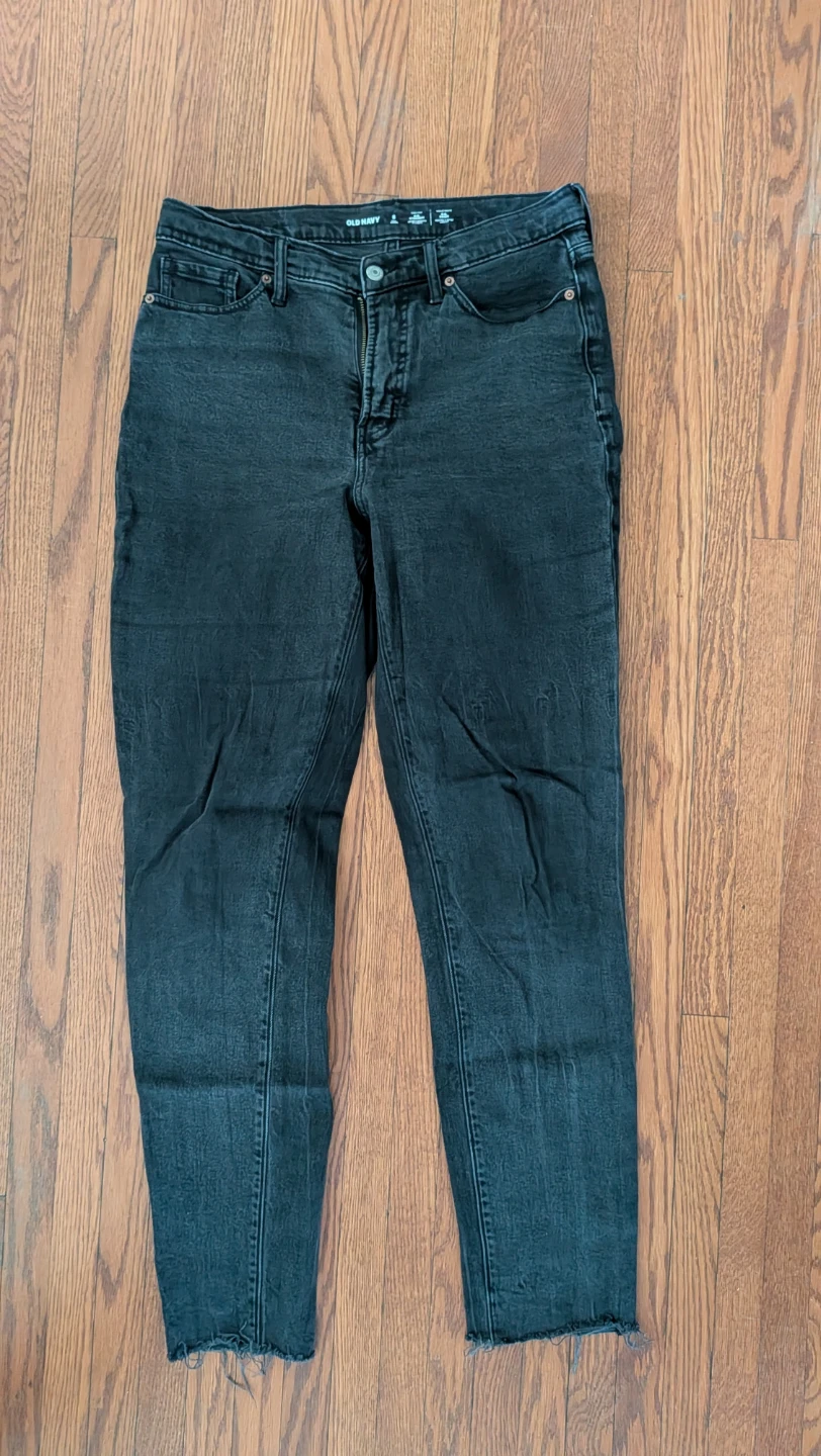 Old Navy High-Waist Straight Jeans Black Size 8 Tall