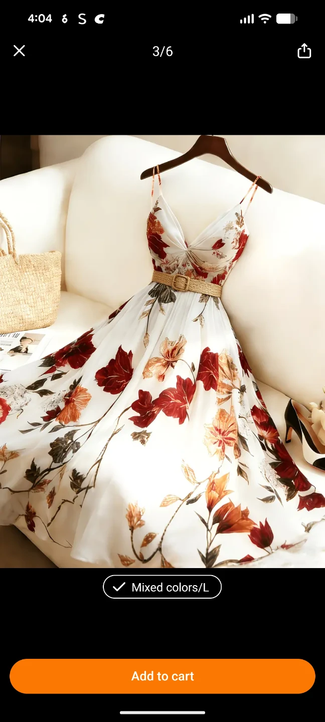 White floral maxi dress with mixed colours L - photo 3