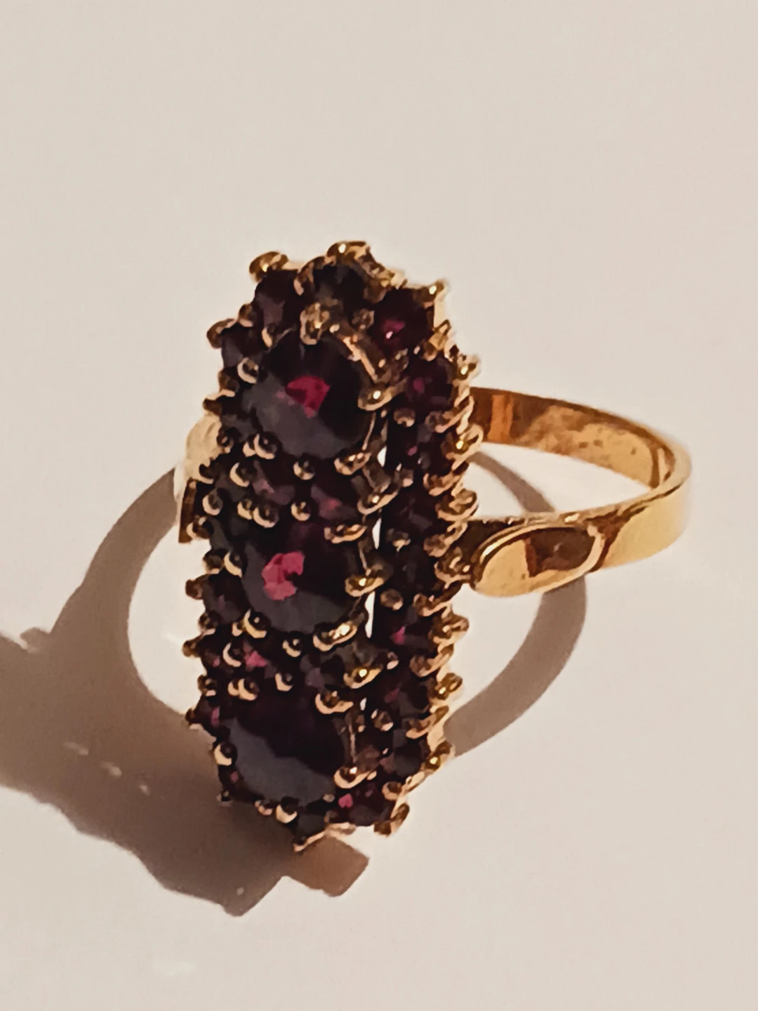 Gold Vermiel Sterling Silver 925 Garnet Gemstone Ring . 5.5/6 - photo 2