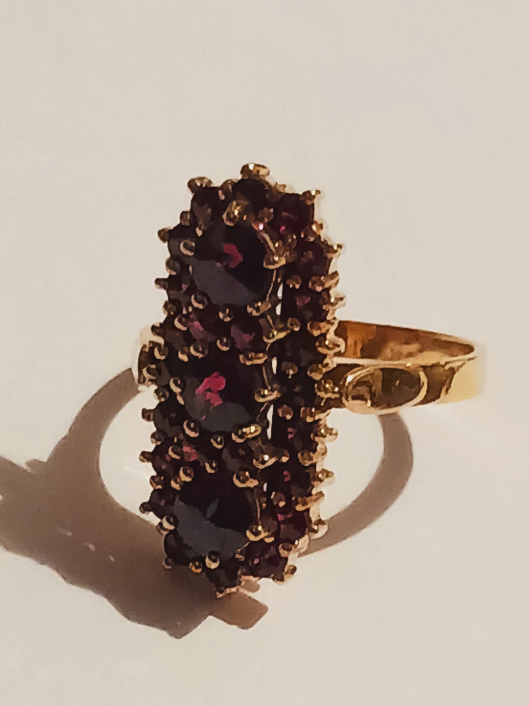 Gold Vermiel Sterling Silver 925 Garnet Gemstone Ring . 5.5/6 - photo 3