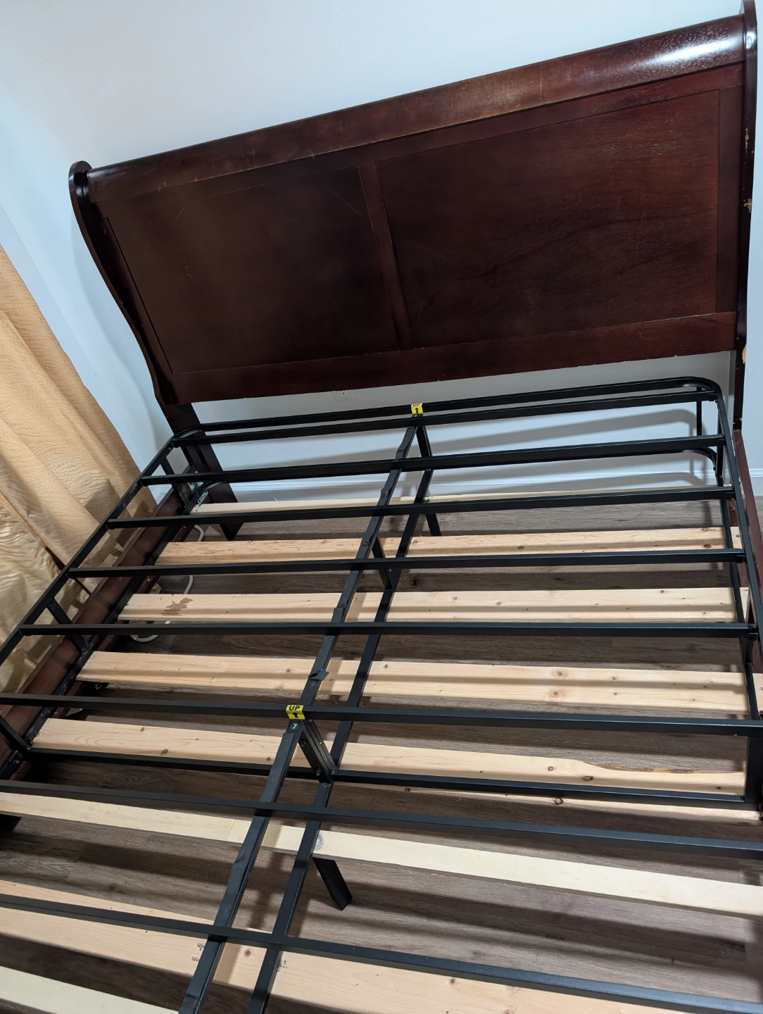 Queen bed without mattress , come with an iron box spring