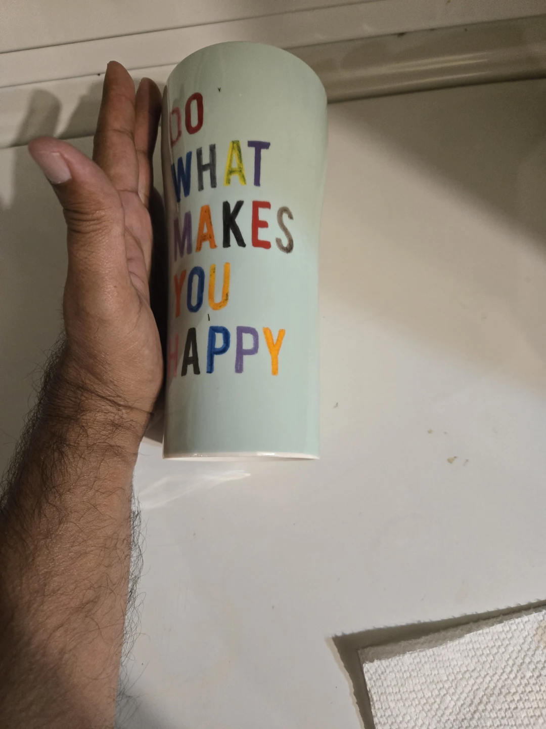 ⚽ Light Blue "Do What Makes You Happy" Tumbler - photo 3