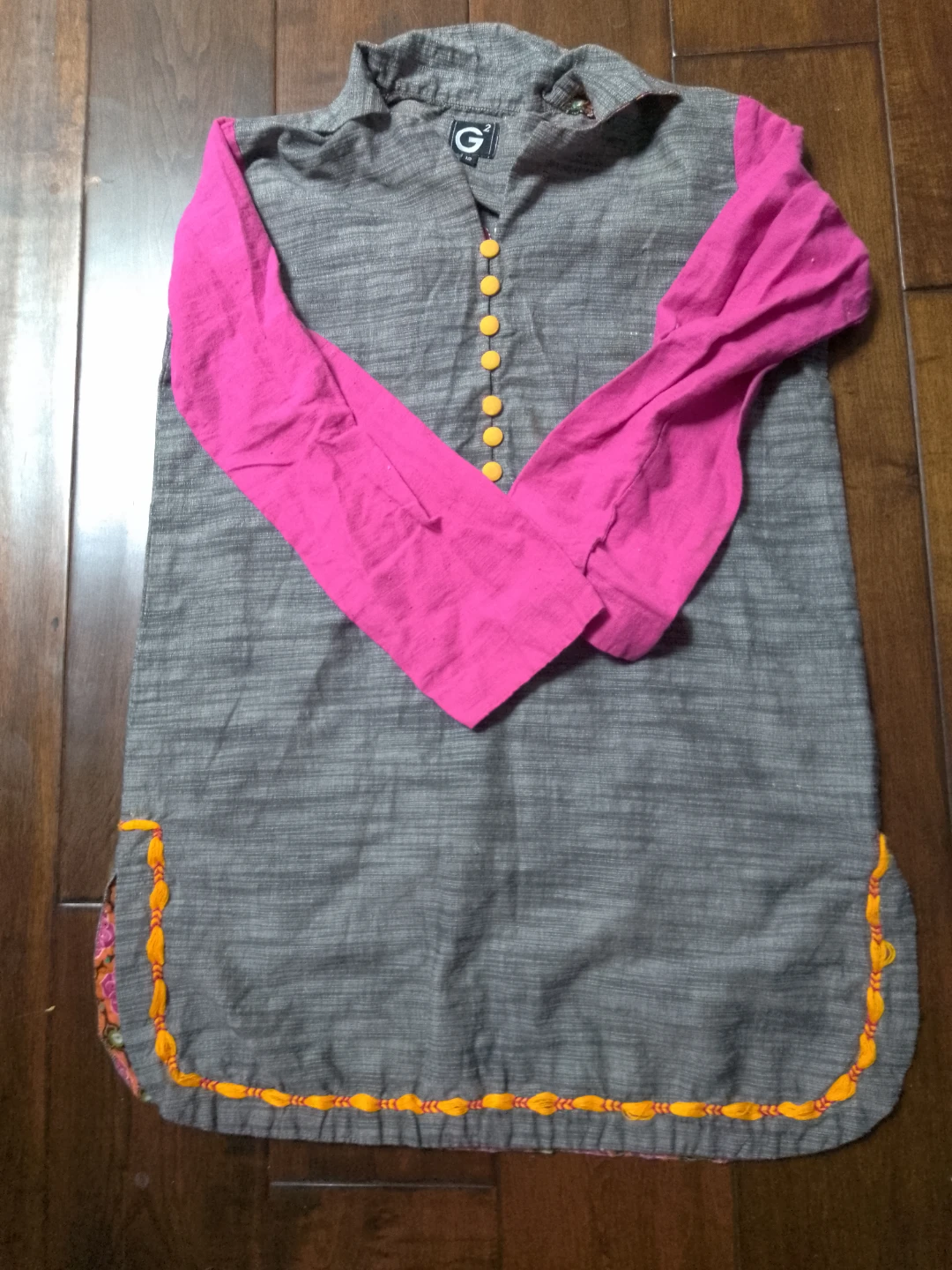 G2 Grey kurta with pink sleeves ⚽