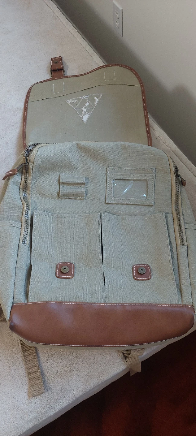 Canvas Backpack with Brown Leather Accents - photo 2