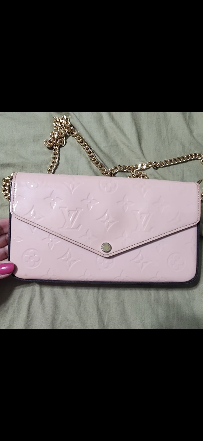 Louis Vuitton Pink Vernis Wallet On Chain