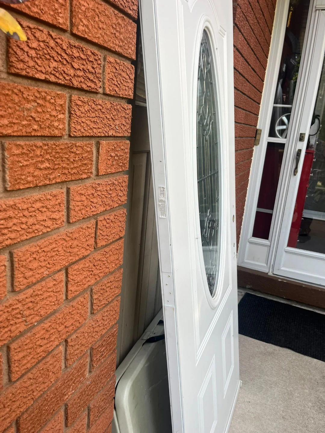 White Exterior Door with Oval Glass Insert - photo 3